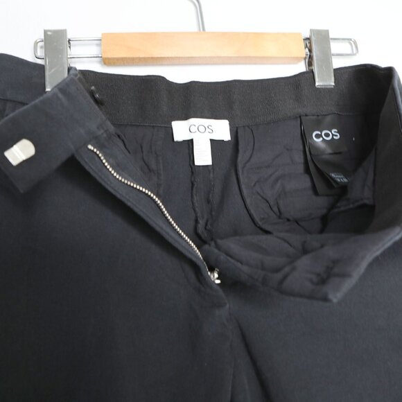 COS Wide Straight Leg Ankle Pant Trousers Black Stretch Minimalist Clean Girl - Picture 8 of 12
